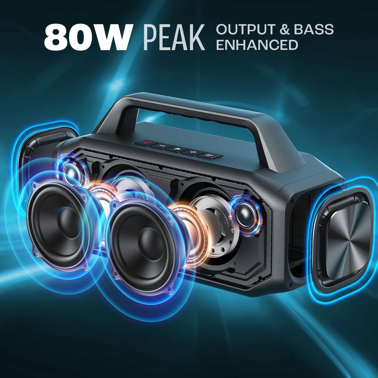 W-King 80W Portable Bluetooth Speaker Outdoor IPX6 Bass Boost - Arthur's Wellness Emporium