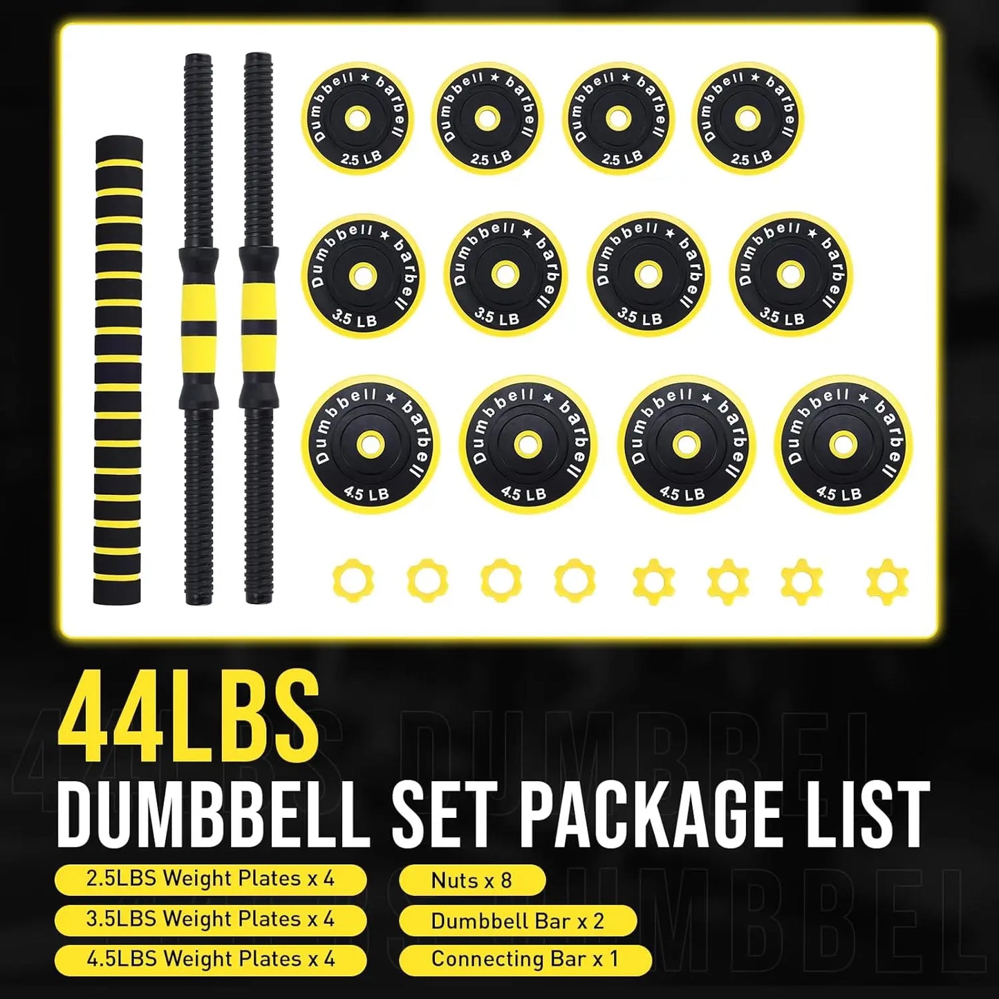 HiMISS 2 In 1 Adjustable Dumbbell Set For Home Gym - Arthur's Wellness Emporium