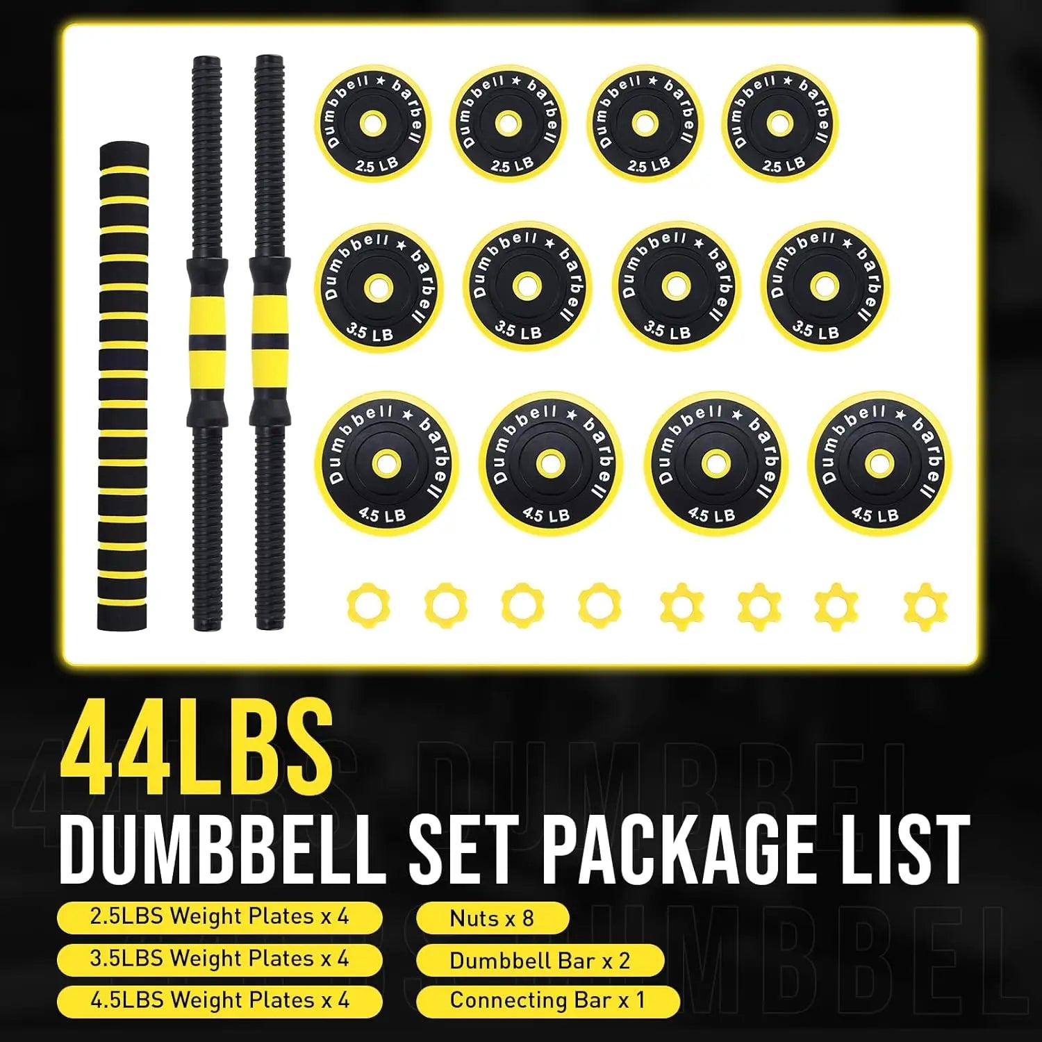 HiMISS 2 In 1 Adjustable Dumbbell Set For Home Gym - Arthur's Wellness Emporium