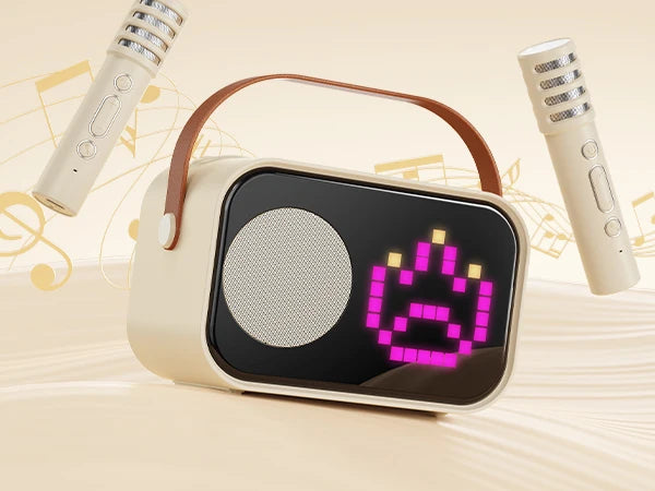 FanFun D58 Mini Bluetooth Karaoke Machine With Two Wireless Microphones