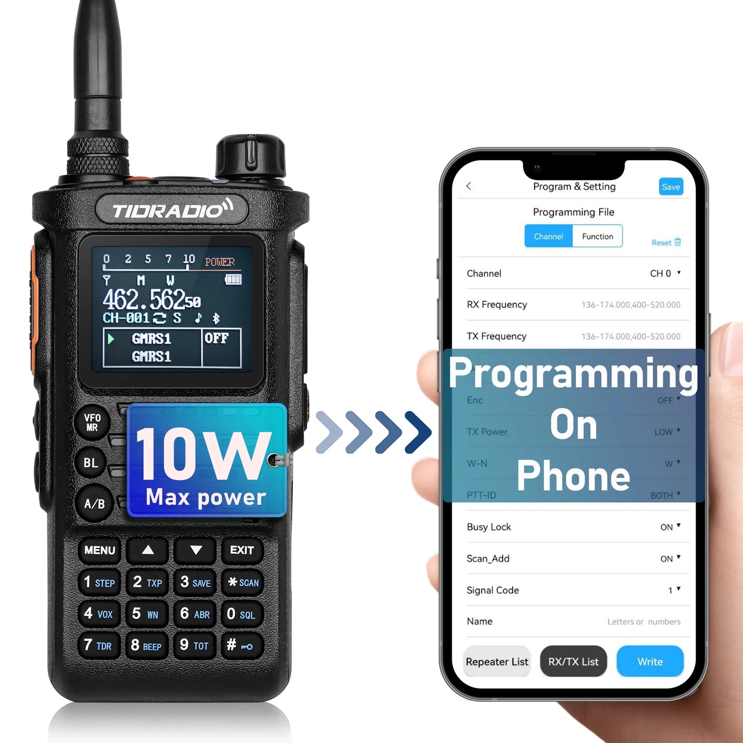 TIDRADIO TDH8 10W Walkie Talkie Long Range Two Way Radio - Arthur's Wellness Emporium