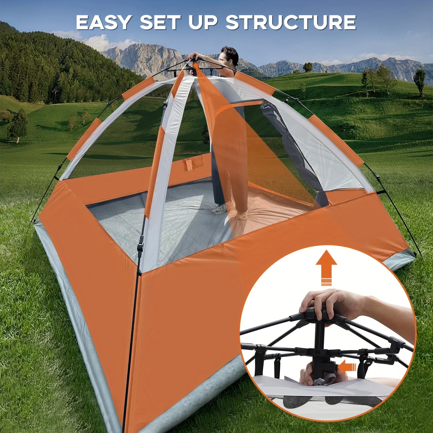 Unp Pop Up Instant Camping Tent Waterproof Windproof - Arthur's Wellness Emporium