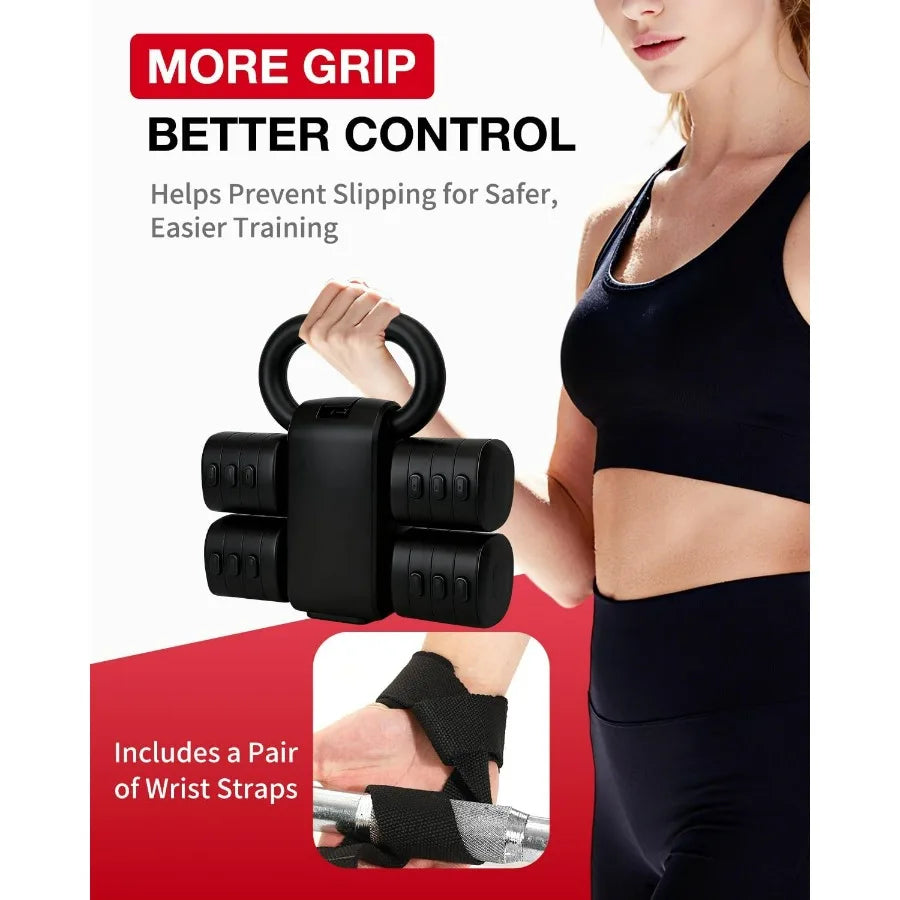 Adjustable Kettlebell Set With Wrist Straps 4-In-1 Home Gym - Arthur's Wellness Emporium