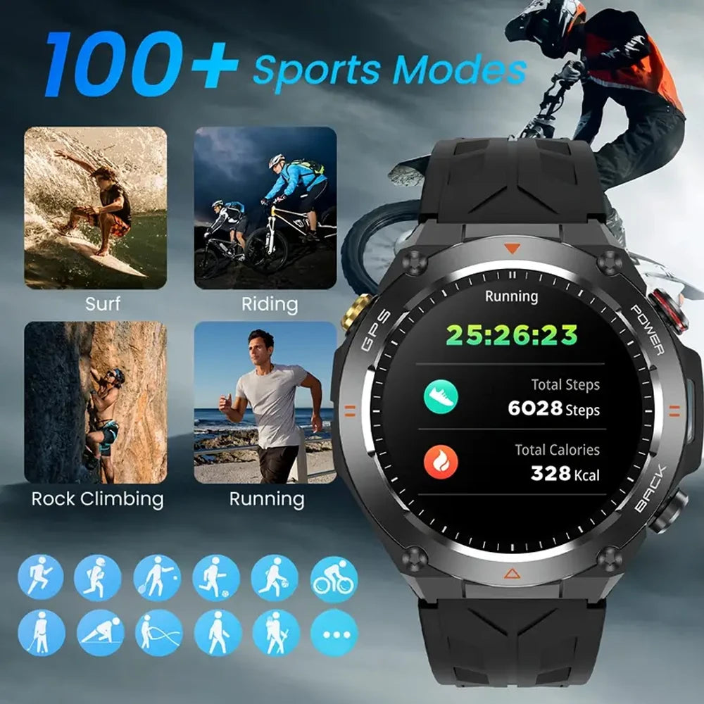 SENBONO Built-In GPS Smartwatch Bluetooth Calling 1ATM Fitness Tracker - Arthur's Wellness Emporium
