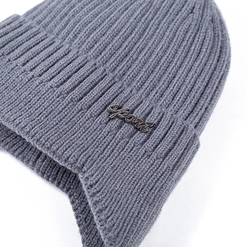 Unisex Winter Knit Earflap Beanie Hat For Men Women