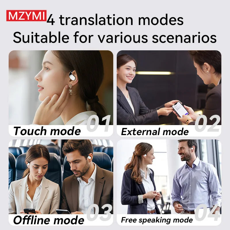 SEOBIOG ENC Noise Cancelling Translation Earphones Q39 Waterproof TWS