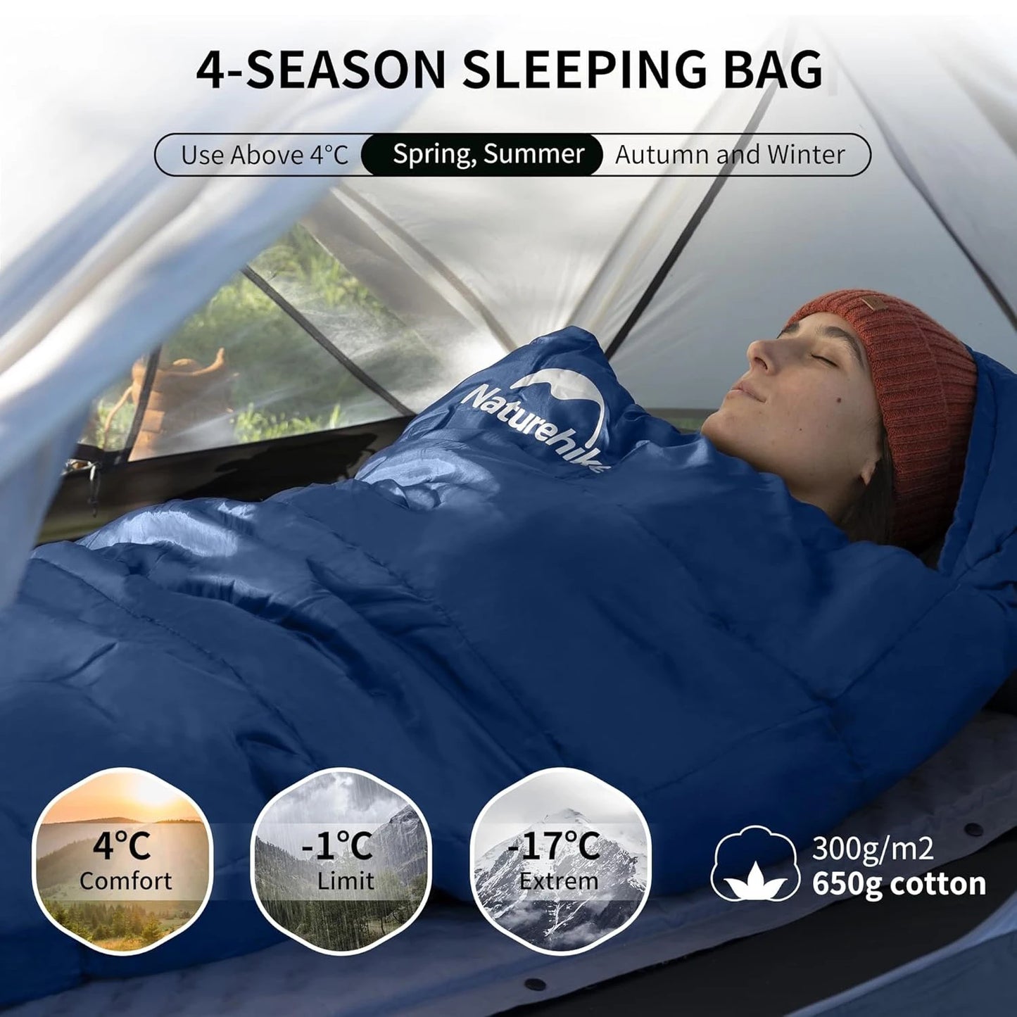 Naturehike Mummy Sleeping Bags MJ300 MJ600 Camping Winter - Arthur's Wellness Emporium
