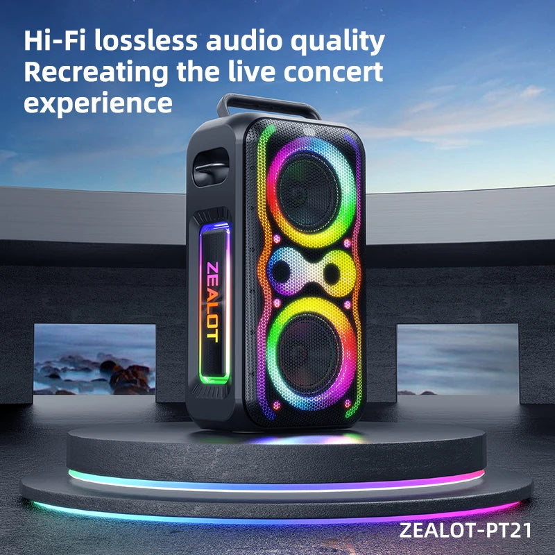ZEALOT PT21 200W Portable Bluetooth Speaker Subwoofer Bass Boost - Arthur's Wellness Emporium
