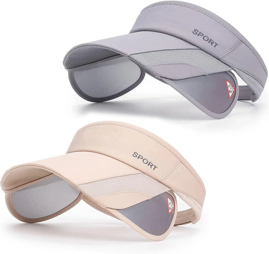 2 Pack Retractable Brim Sun Golf Visor Hats For Women