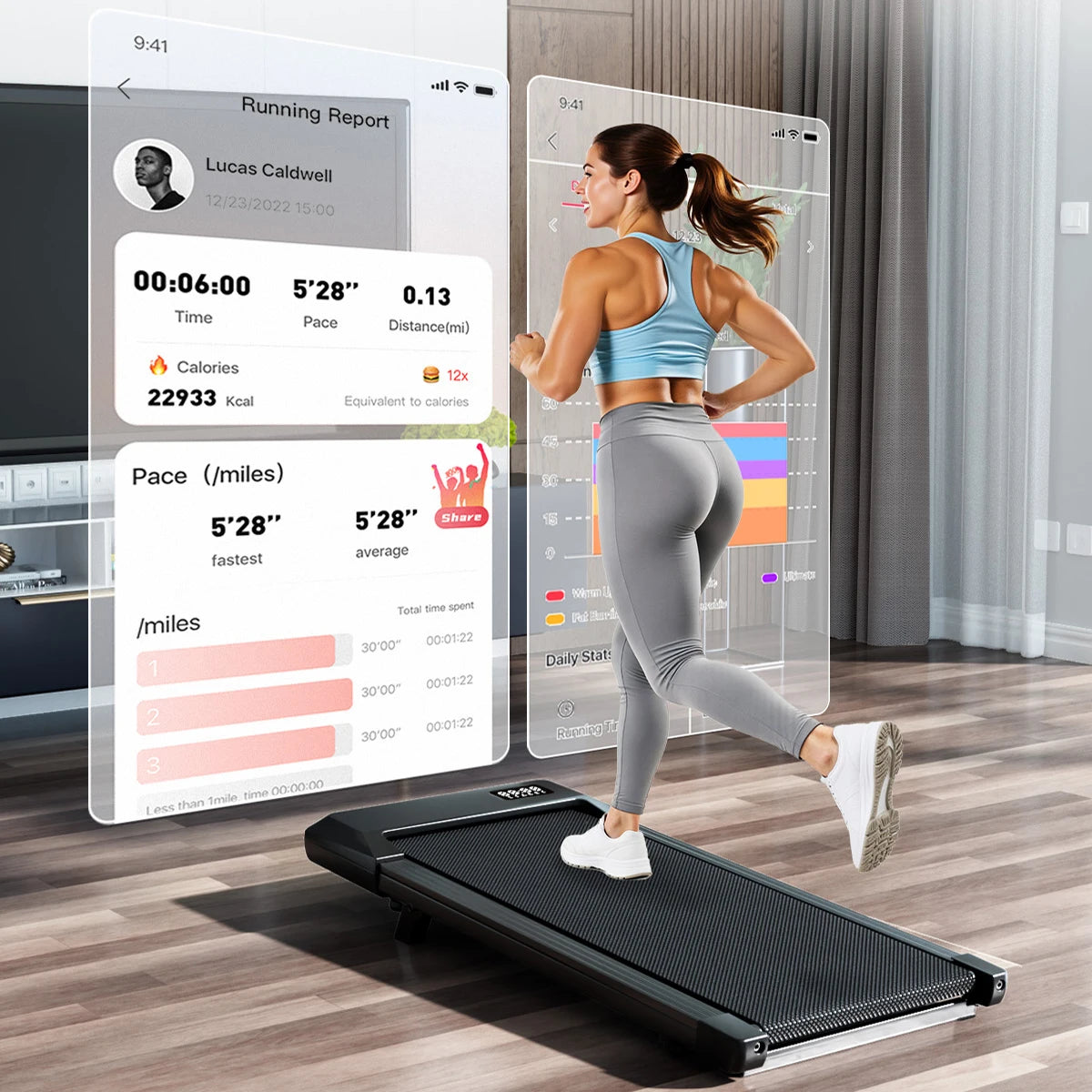 Superun Under Desk Treadmill 2.5 HP With LED Display Remote - Arthur's Wellness Emporium