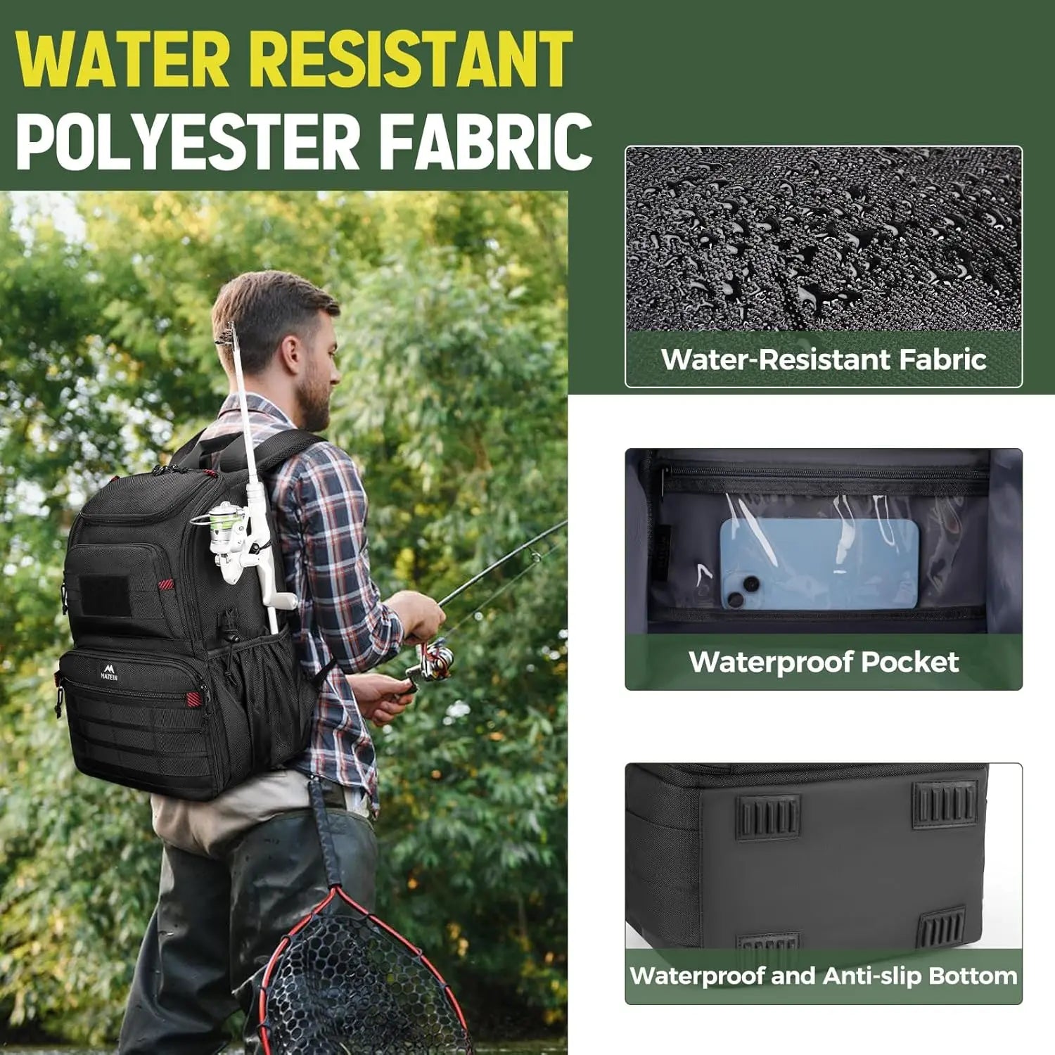 XMSJ Fishing Backpack Tackle Box with Cooler and Rod Holders - Arthur's Wellness Emporium