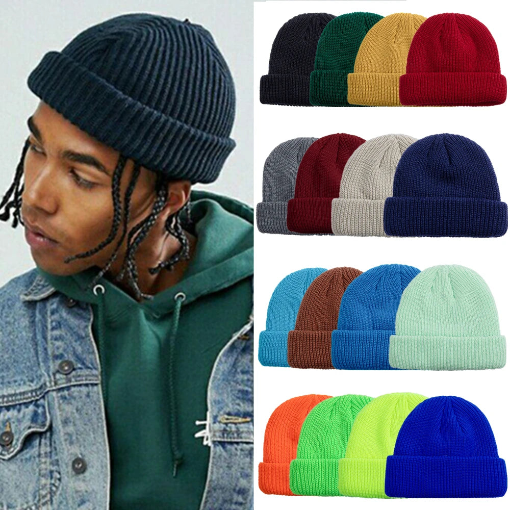 Unisex Fisherman Beanie Hat Sailor Style Knit Winter Cap