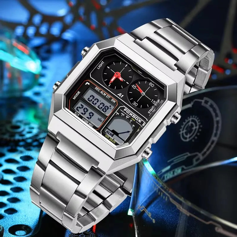 FoxBox Men's Digital Sports Watch Luminous Waterproof Calendar - Arthur's Wellness Emporium