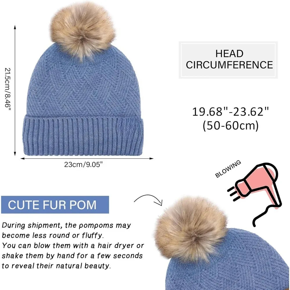 CN Zhejiang Winter Beanie Hat Scarf Set With Fleece Lining