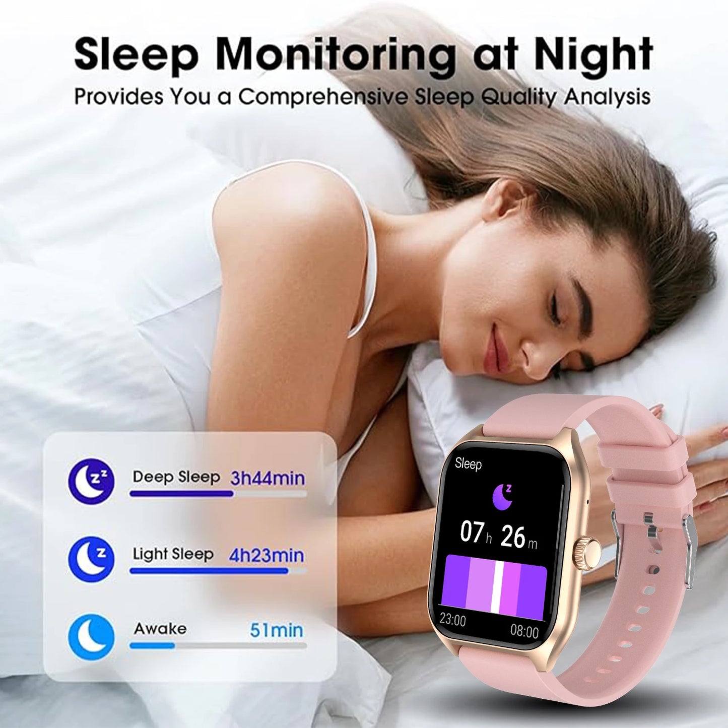 LIVLOVCP AI Voice Assistant Smartwatch Heart Rate Monitor - Arthur's Wellness Emporium