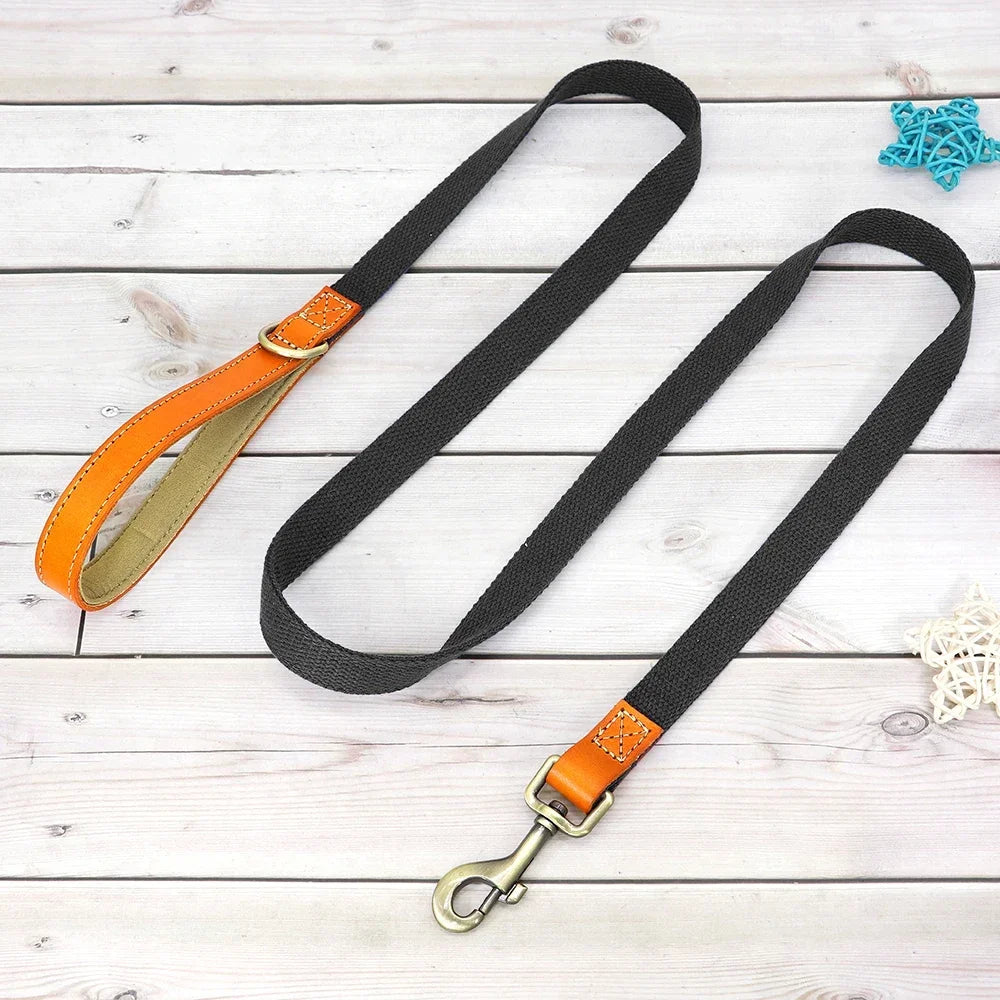 Nylon Dog Collar Leash Set With Personalized Nameplate ID Tag - Arthur's Wellness Emporium