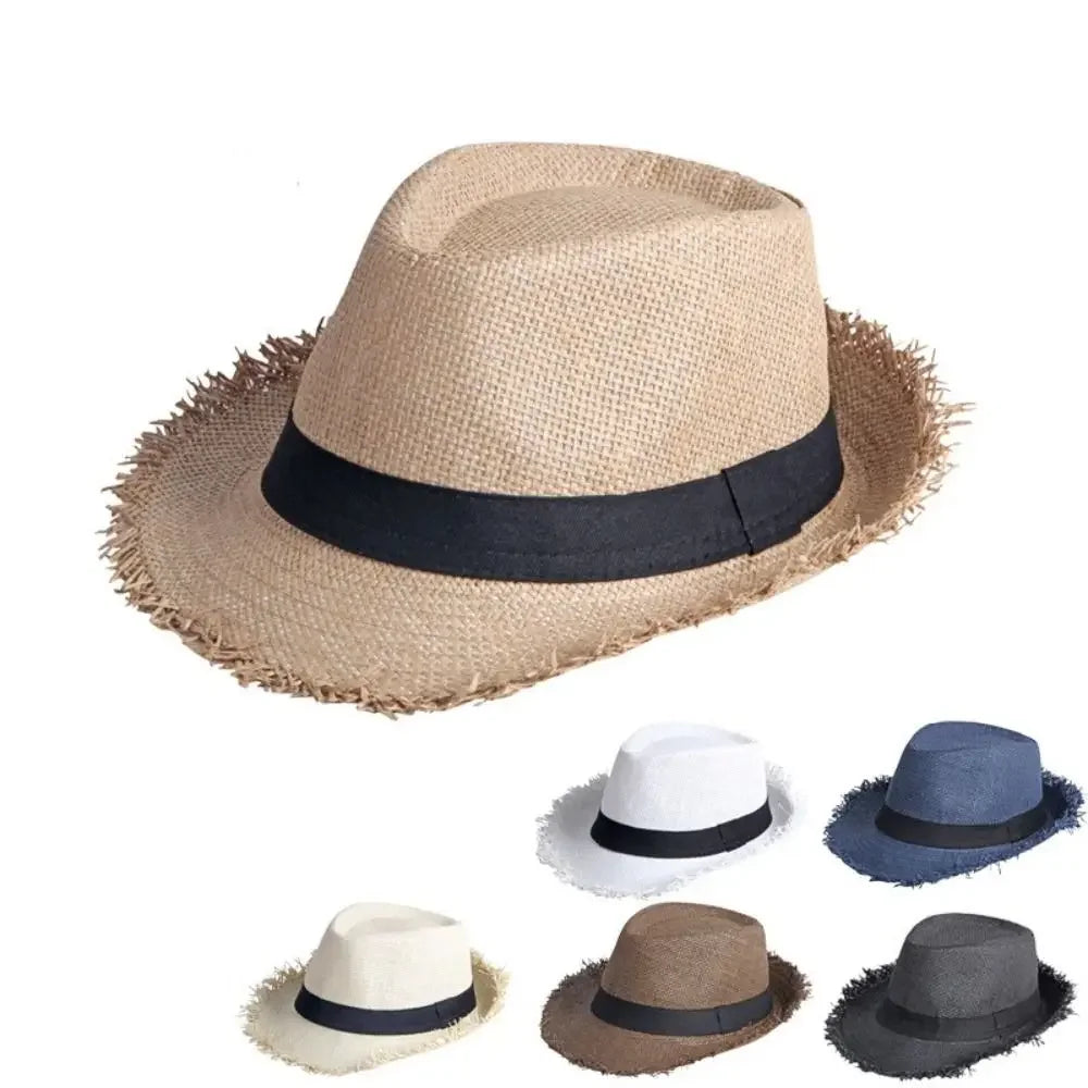 Straw Sun Hat Unisex Wide Brim Beach Fashion Sun Protection