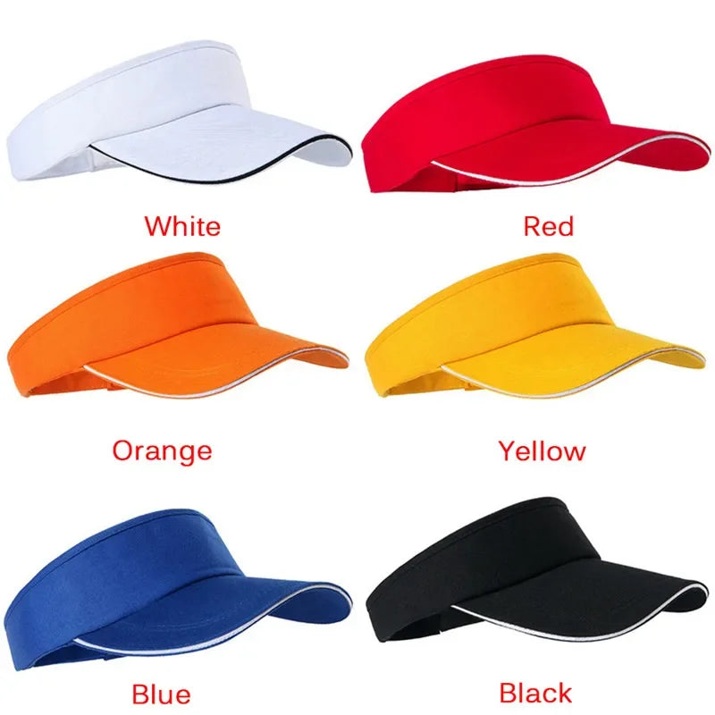 Cotton Adjustable Visor Cap For Running Tennis Golf Unisex - Arthur's Wellness Emporium