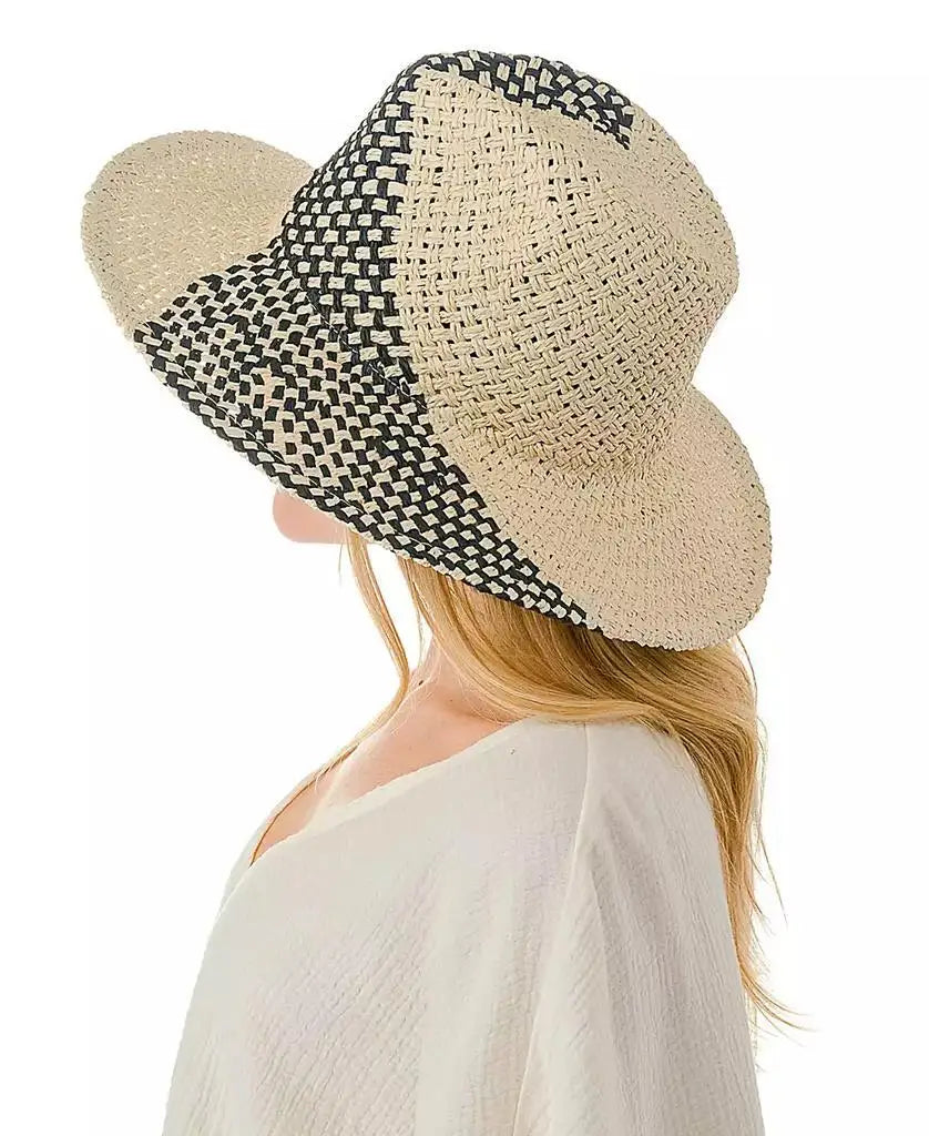 Marcus Adler Straw Panama Hat With Color Detail Unisex - Arthur's Wellness Emporium