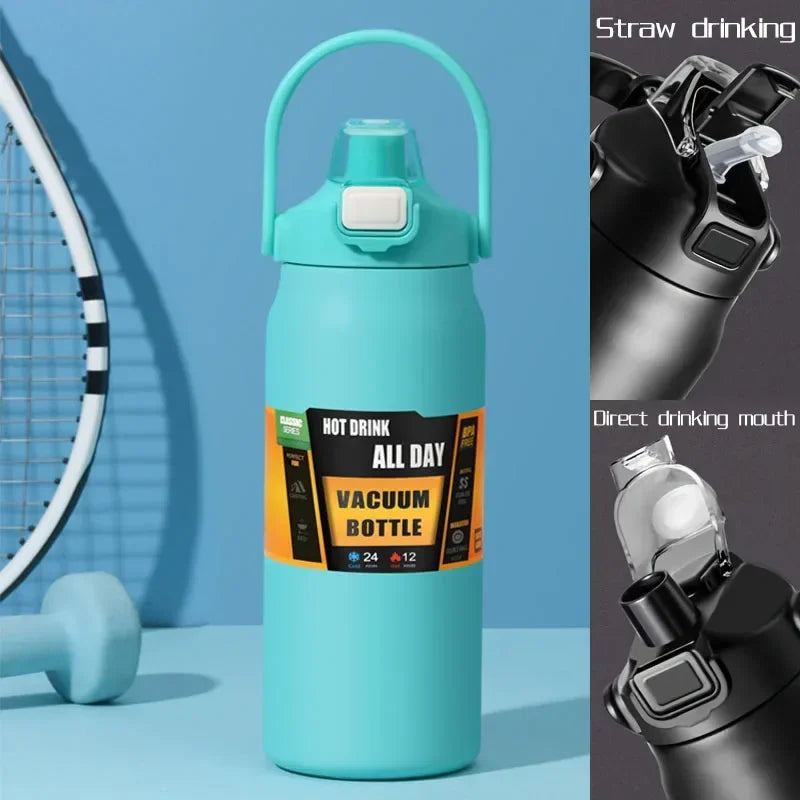 Drinkware Stainless Steel Vacuum Flask With Straw Thermos For Outdoor Use