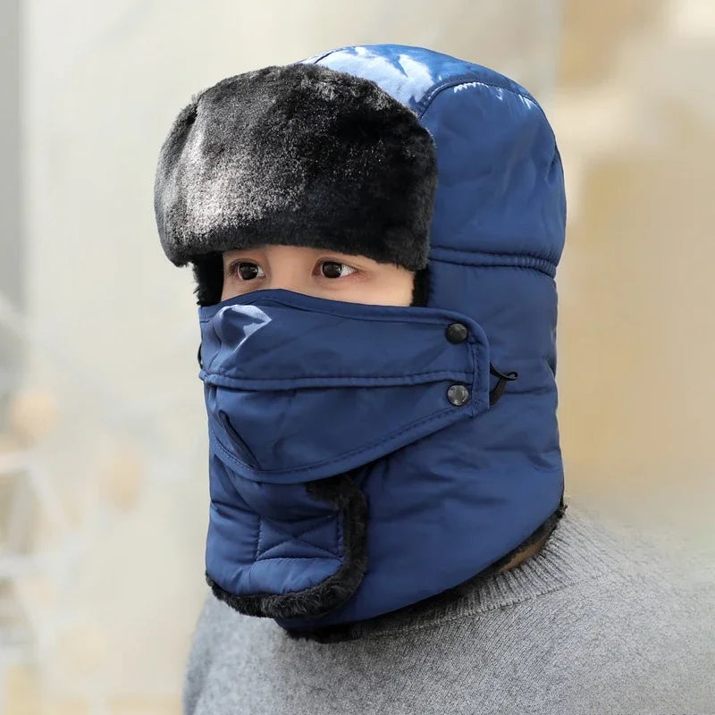 MAZIAOCN Unisex Winter Trapper Hat With Lined Fleece Ear Protection