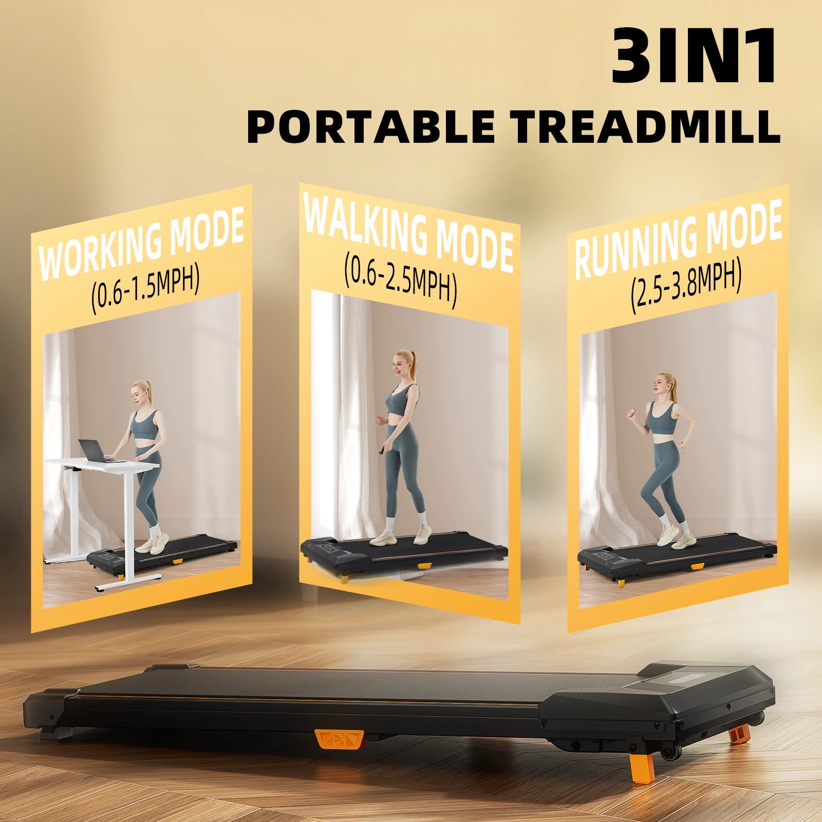 Driving Under Desk Treadmill Incline Walking Pad 2.5HP - Arthur's Wellness Emporium