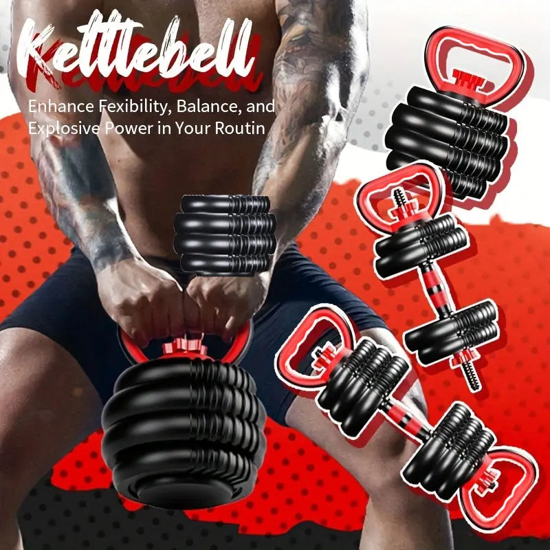 KBQ 4-In-1 Adjustable Dumbbell Set With Push-Up Mode