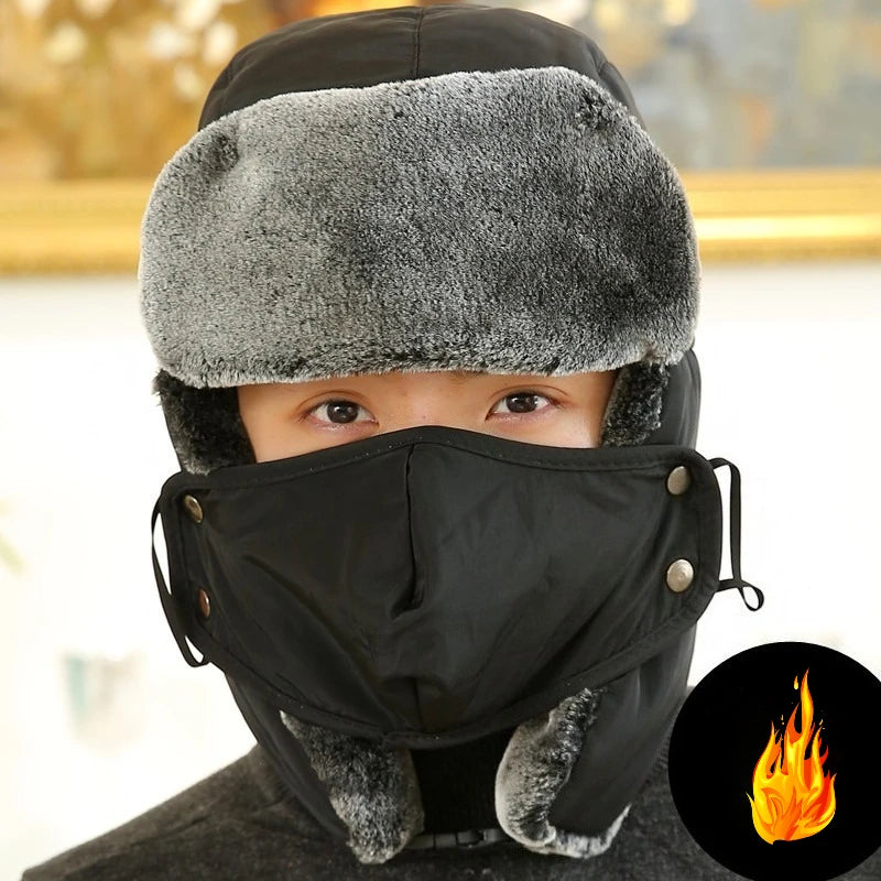 MAZIAOCN Unisex Winter Trapper Hat With Lined Fleece Ear Protection