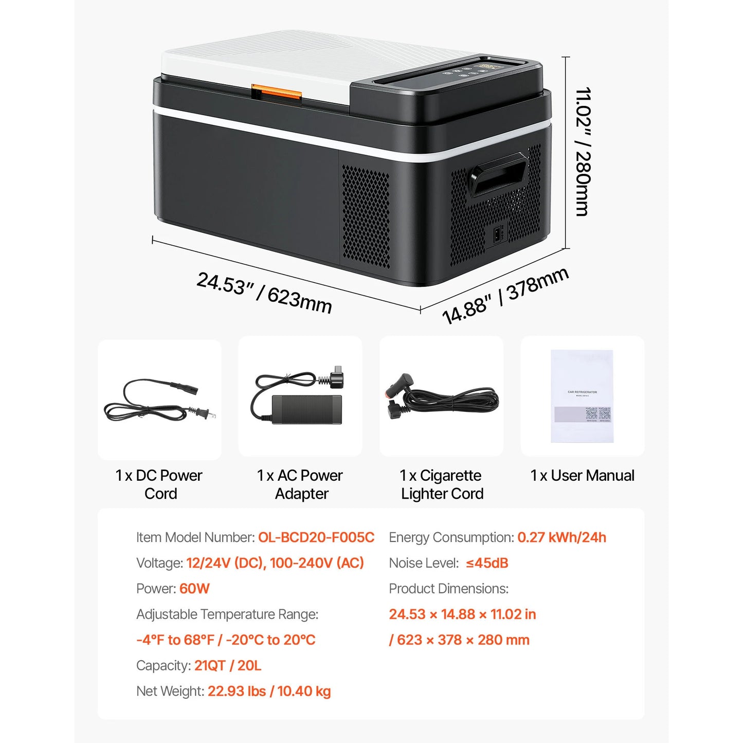 SucceBuy Car Refrigerator Portable 12V Compressor Cooler for Camping
