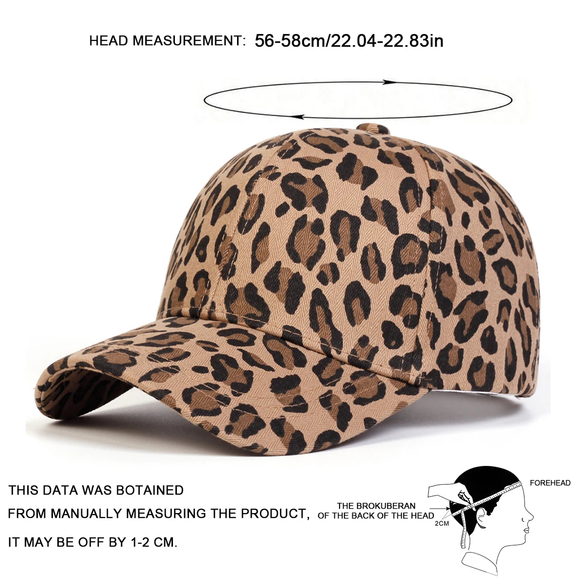 Unisex Leopard Print Baseball Cap Adjustable Sun Hat - Arthur's Wellness Emporium