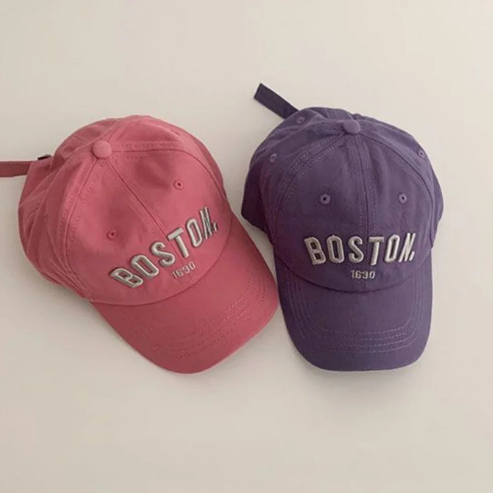 Korean Style Embroidered Letter Baseball Cap For Children