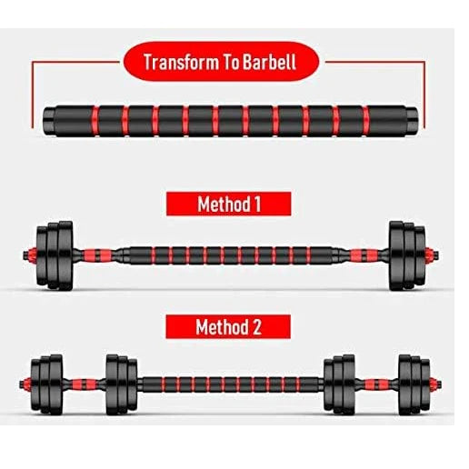 2-In-1 Adjustable Dumbbell and Barbell Set for Home Fitness - Arthur's Wellness Emporium