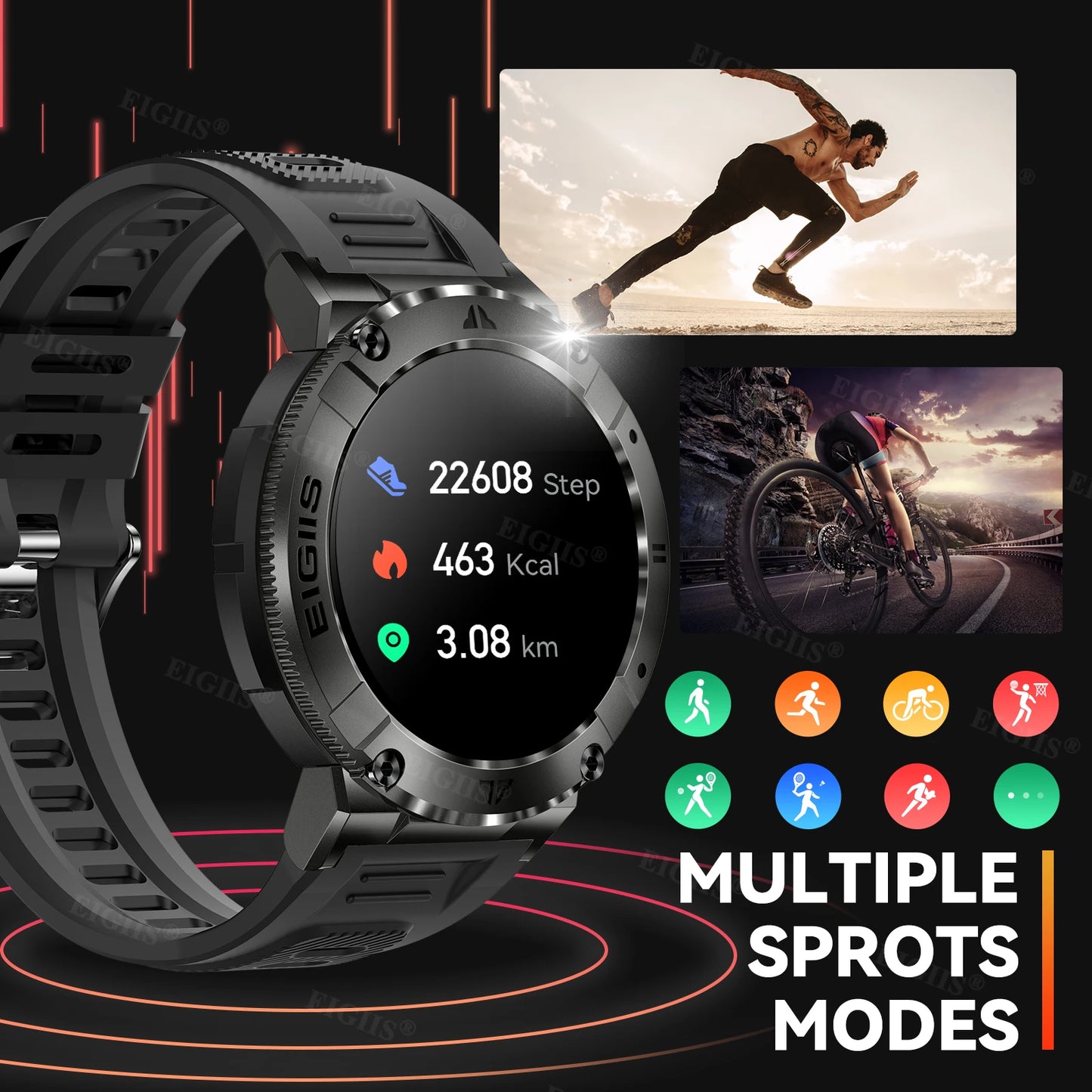 LaNikar Smart Watch Men TFT Display Bluetooth Call Blood Pressure - Arthur's Wellness Emporium