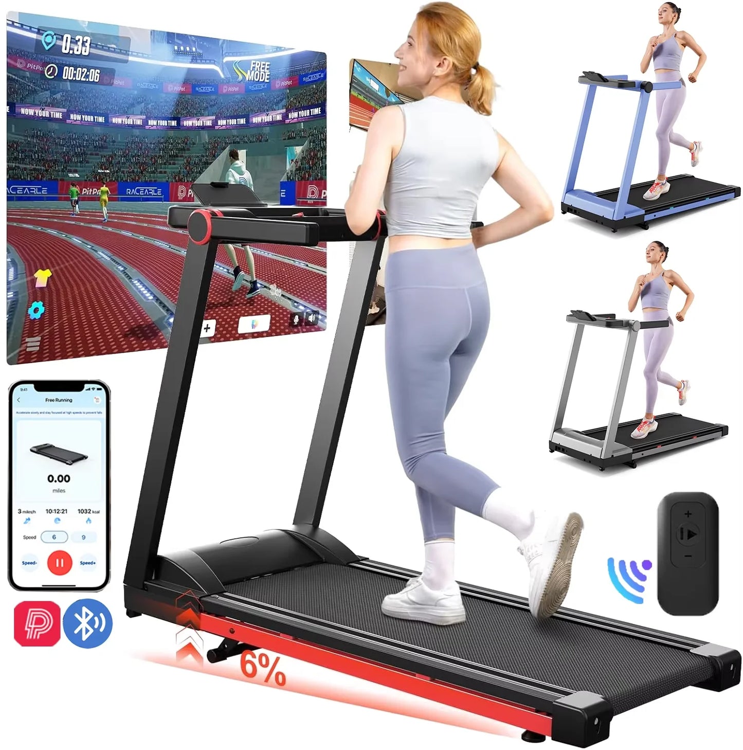 NONEDriving Power 3.5HP Foldable Treadmill With Six Percent Incline - Arthur's Wellness Emporium