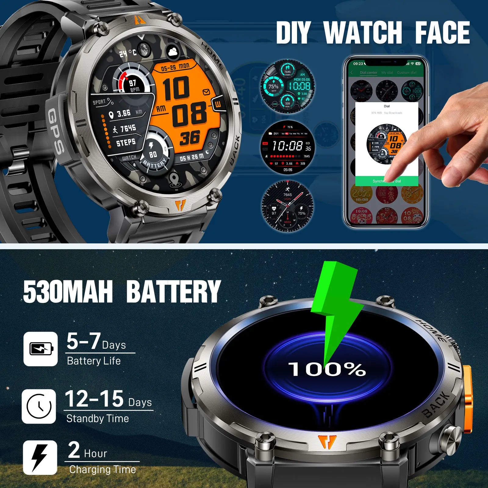 EIGIIS KE3 Smartwatch For Men Bluetooth Call Full Touch Monitor - Arthur's Wellness Emporium