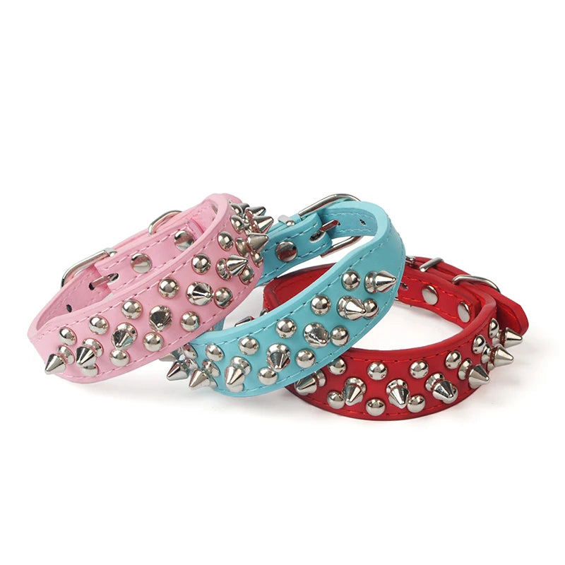 Quality Leather Dog Anti Bite Rivet Collar And Leash Set - Arthur's Wellness Emporium
