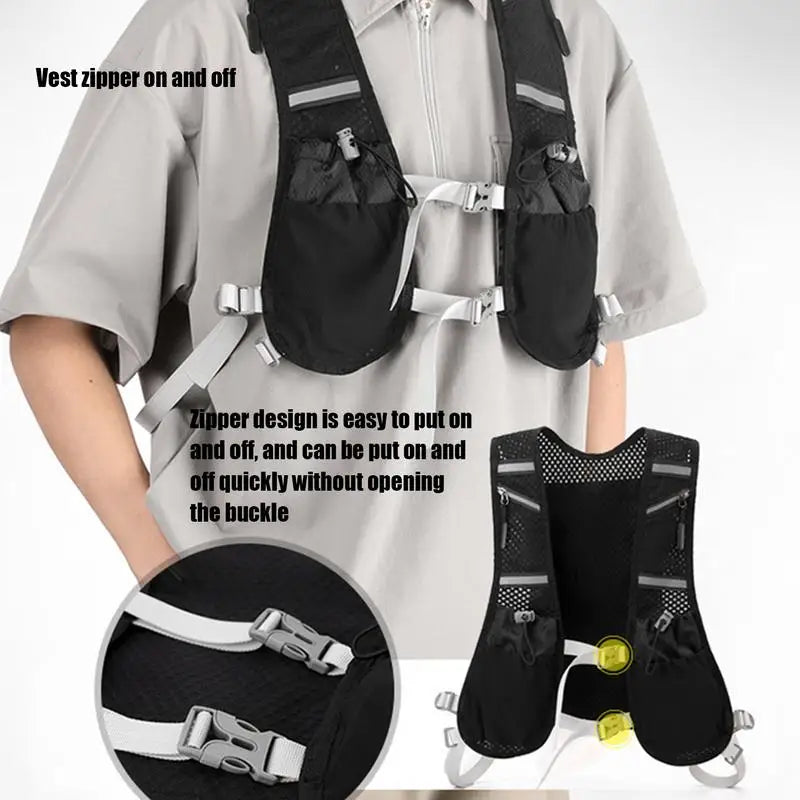 Breathable Hydration Vest For Men Adjustable Running Pack