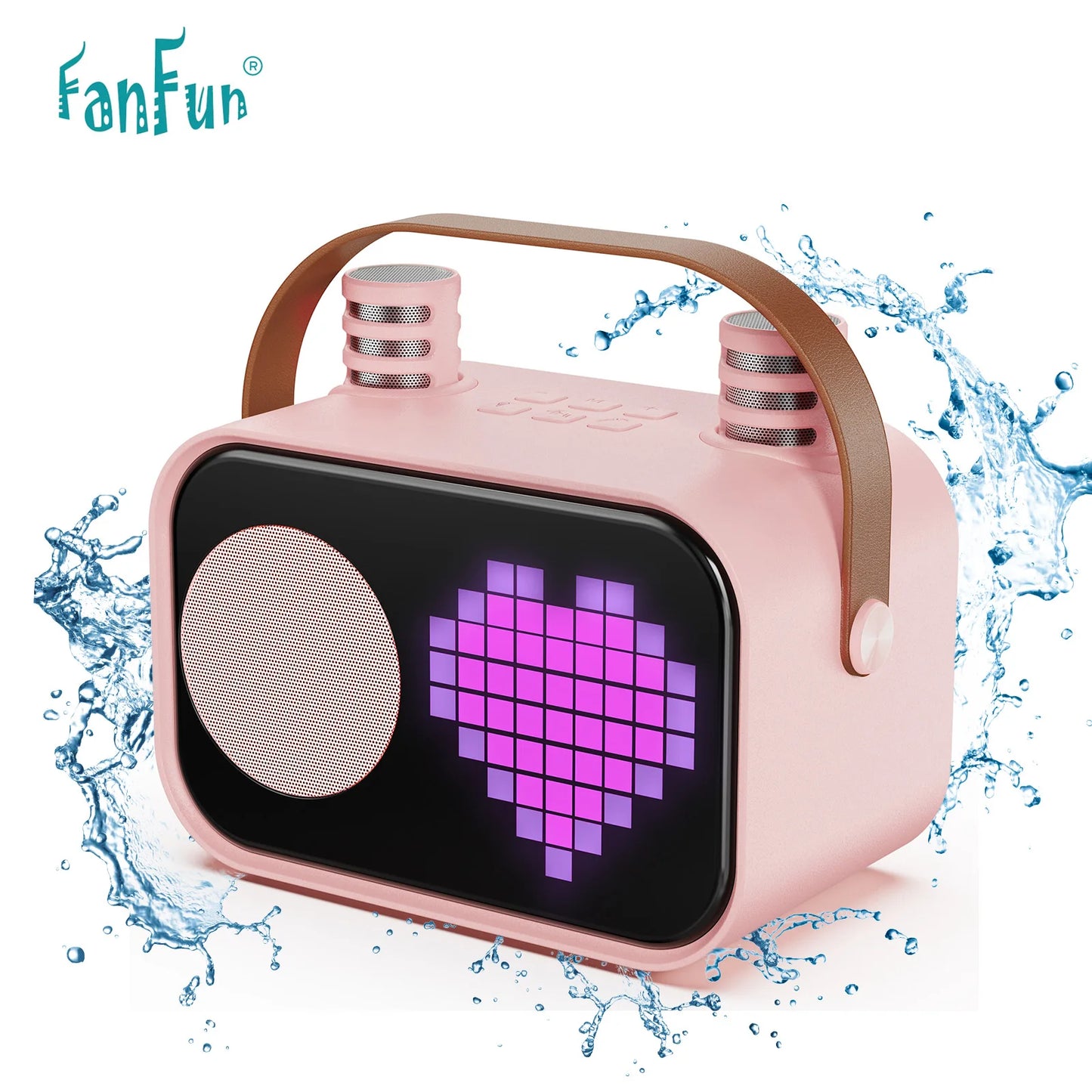 FanFun D58 Mini Bluetooth Karaoke Machine With Two Wireless Microphones