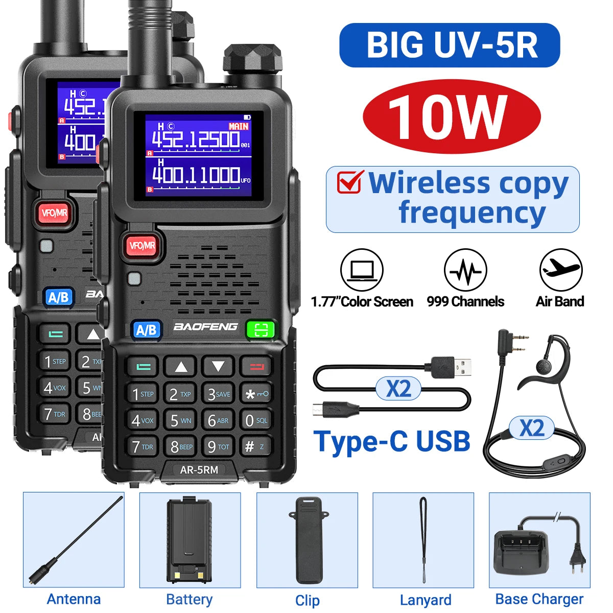 Baofeng AR-5RM Multi Band Walkie Talkie 10W Long Range - Arthur's Wellness Emporium