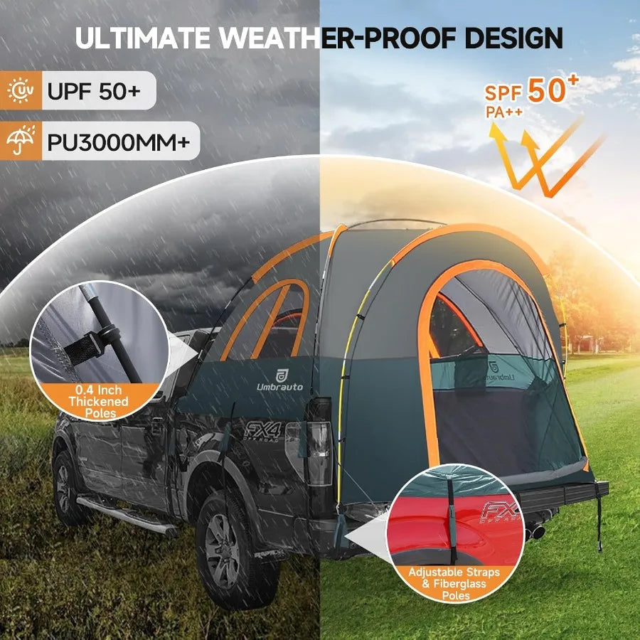 Truck Bed Tent Portable Waterproof Canopy For Pickup Camping - Arthur's Wellness Emporium