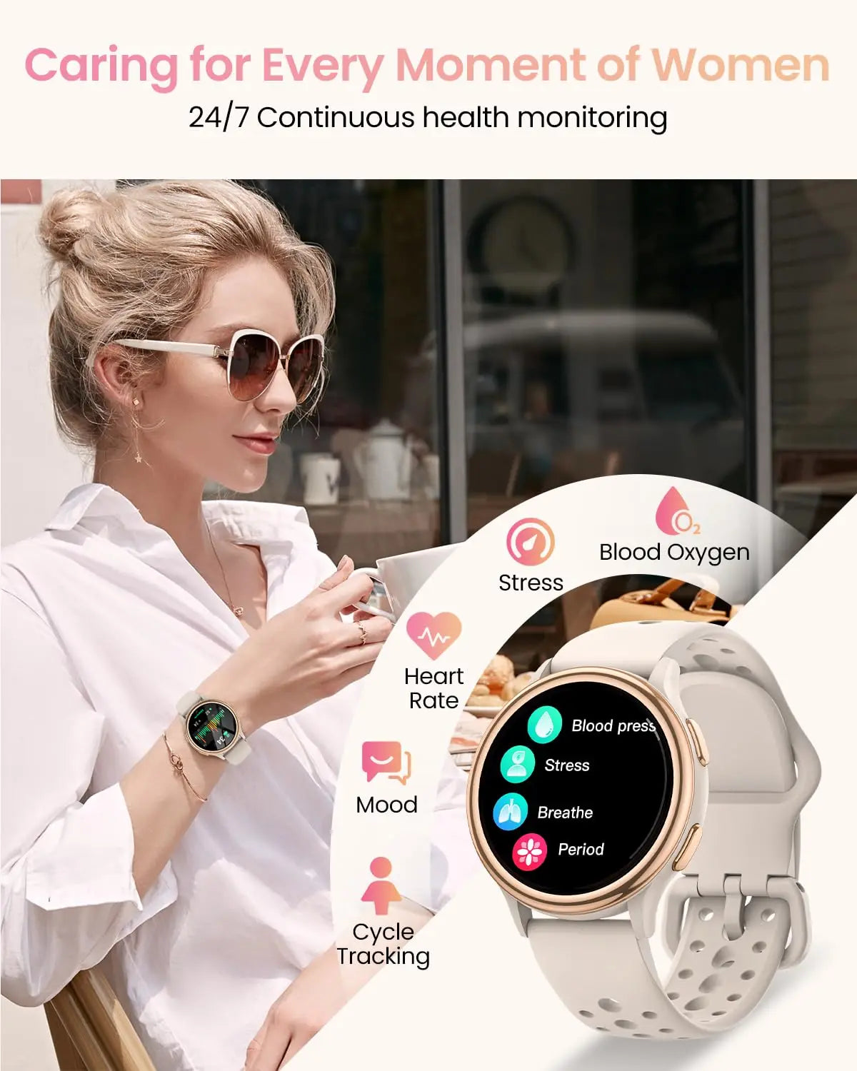 AnyloopCa Women Smartwatch Fitness Tracker Health Monitor - Arthur's Wellness Emporium