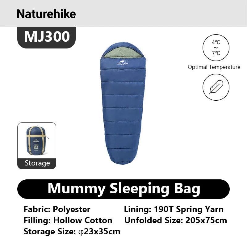 Naturehike Mummy Sleeping Bags MJ300 MJ600 Camping Winter - Arthur's Wellness Emporium