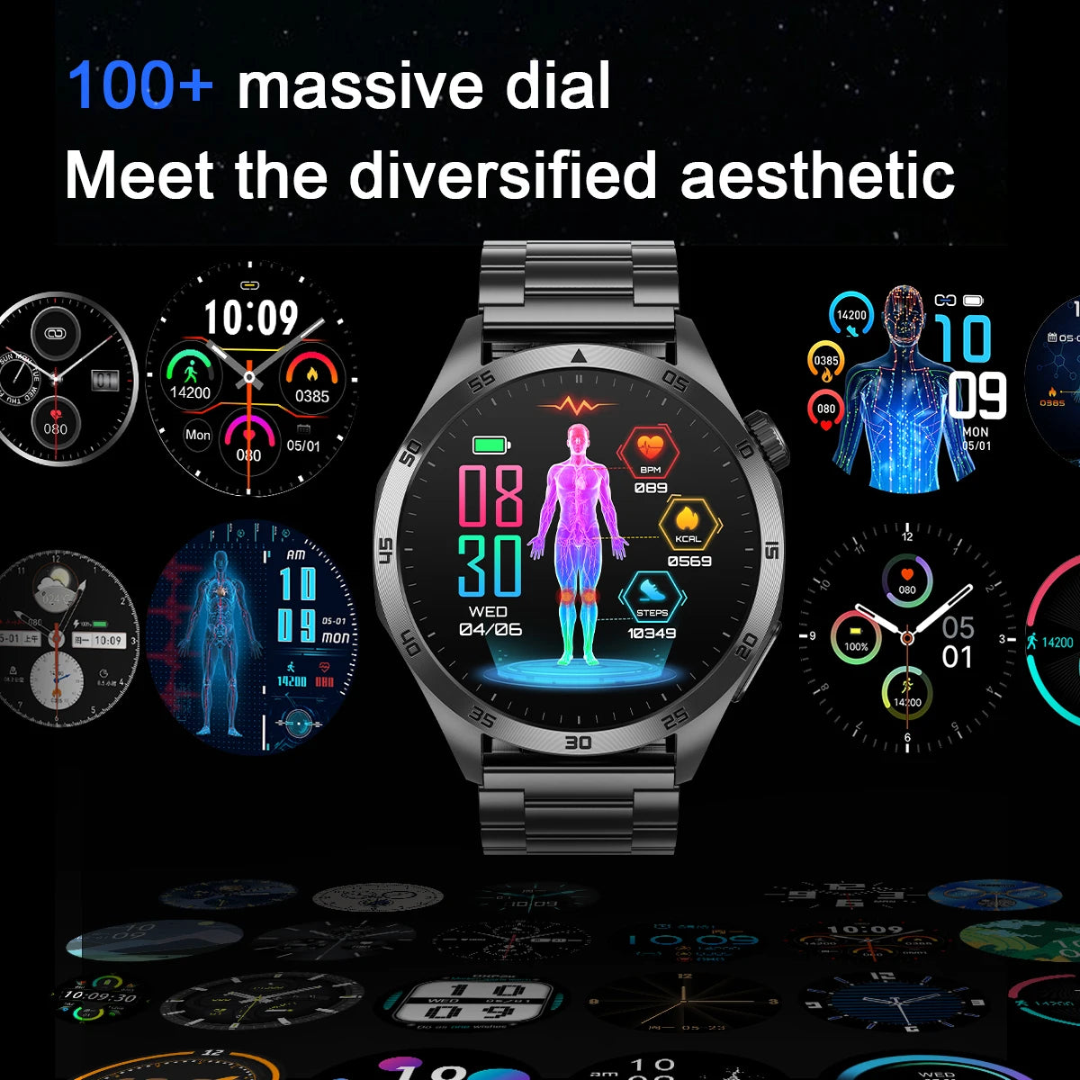 Marsyu Smart Watch ECG PPG Blood Pressure Lipid Uric Acid HD Bluetooth - Arthur's Wellness Emporium