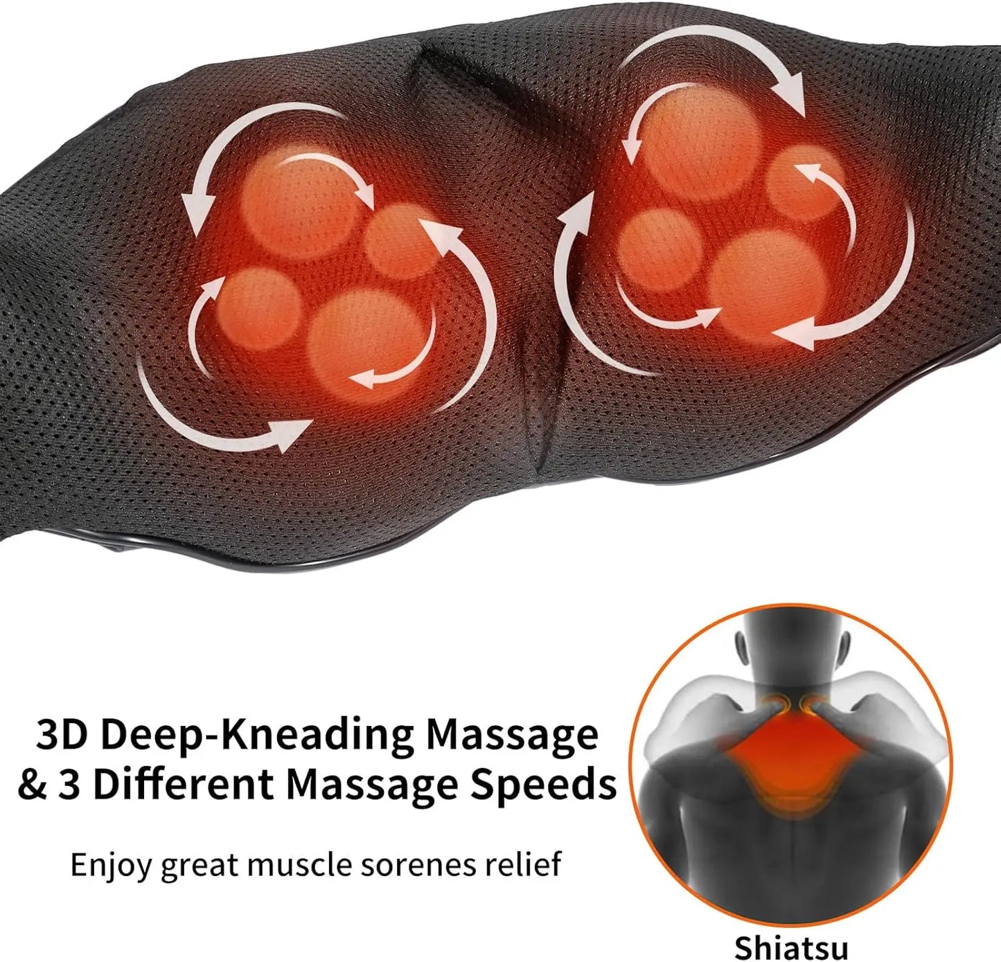 MASGREE Electric Shiatsu Neck And Shoulder Massager With Heat