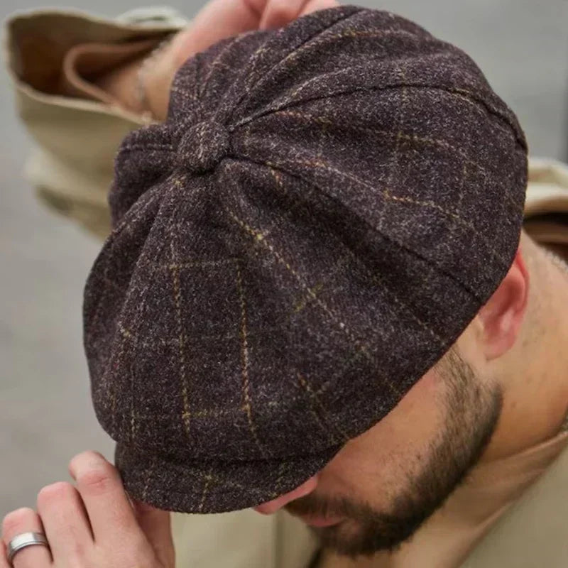 Classic Vintage Tweed Beret Hat For Men And Women Cap