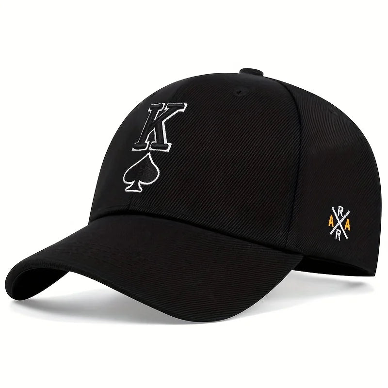 Unisex Poker Spades K Embroidery Baseball Cap Adjustable Hat