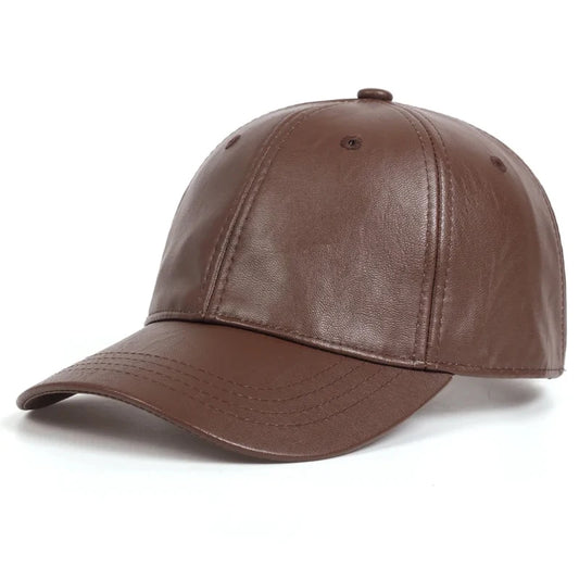 Unisex PU Leather Baseball Cap Adjustable Sunscreen - Arthur's Wellness Emporium