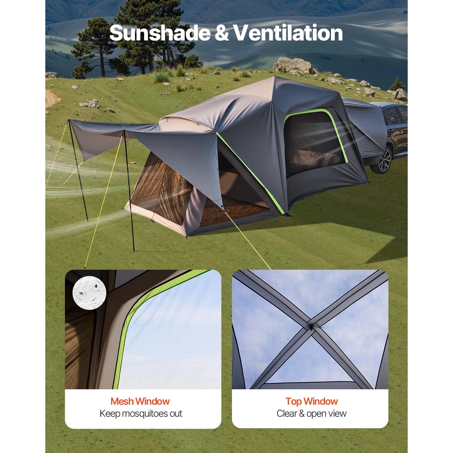 SucceBuy SUV Tent For Camping Waterproof With Shade Awning - Arthur's Wellness Emporium
