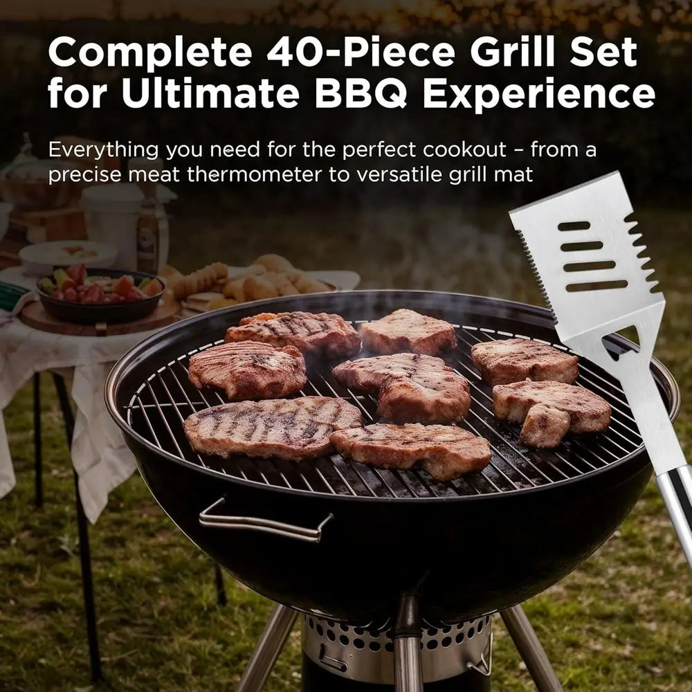Heavy Duty Stainless Steel 40 Piece BBQ Grill Accessories Set