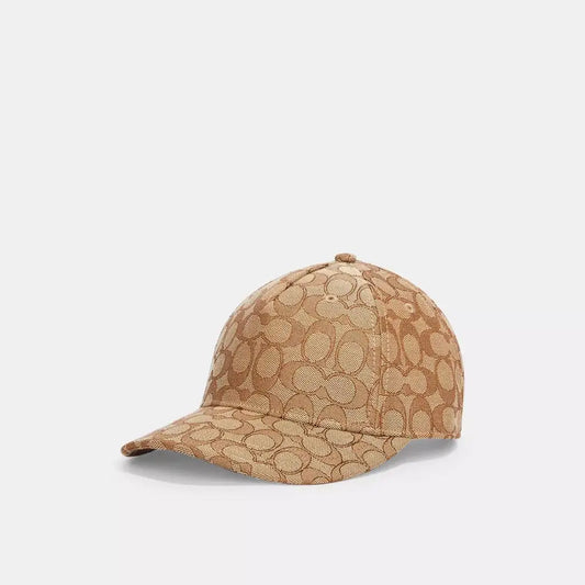 Coach Signature Jacquard Baseball Hat Unisex Cotton